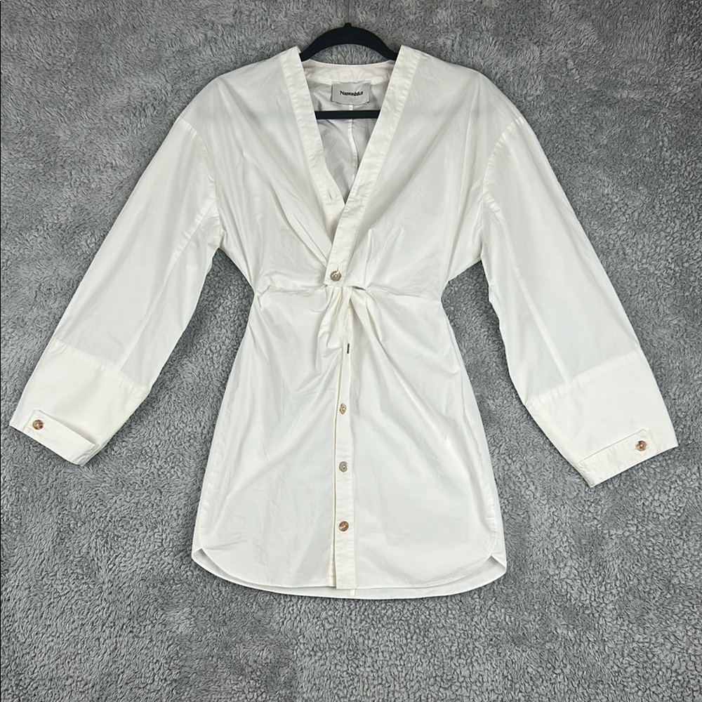 Nanushka Johanna Poplin Button Down Mini Dress White Women’s, Size XS